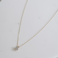 Naszyjnik złoty z cyrkonią - 4 łapki 585