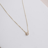 Naszyjnik złoty minimalistyczny z cyrkonią 585