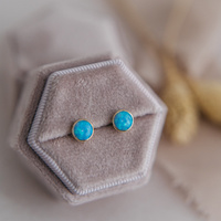 Kolczyki złote z opalem australijskim - 585 - sztyfty