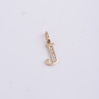 Złota zawieszka z literką J i cyrkoniami - 585