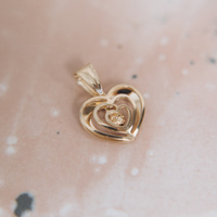 Zawieszka serce z kuleczką  - 585