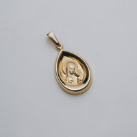 Złoty medalik łezka z Matką Boską -  585