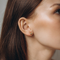 Kolczyki złote kulki duże - 585 - 5mm