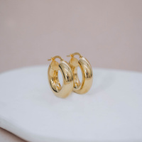 Szerokie kolczyki koła – złoto 585