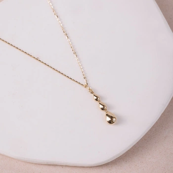 Naszyjnik Złoty z potrójne krople - 585 