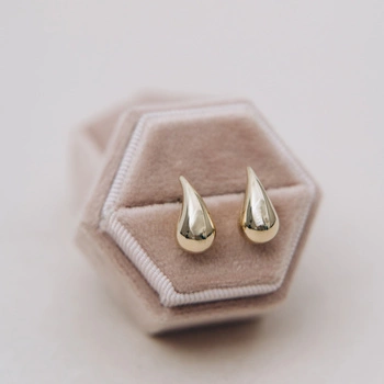 Kolczyki złote krople - 585 - średnie