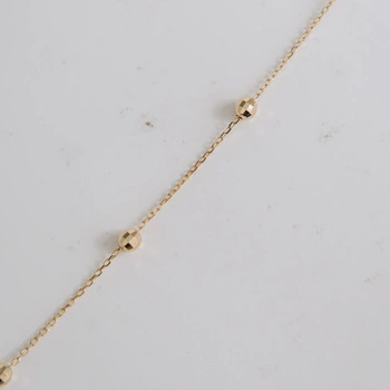 Bransoletka złota z diamentowanymi kuleczkami - 585