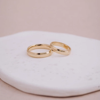 Obrączki ślubne Mocno Fazowane - 4 mm i 4mm