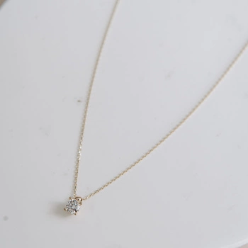 Naszyjnik złoty z cyrkonią - 4 łapki 585