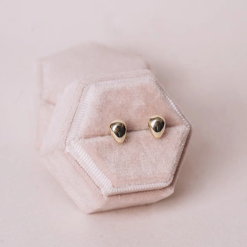 Kolczyki złote mini łezka - 585 - sztyfty