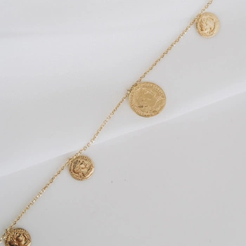 Bransoletka złota z monetkami - 585