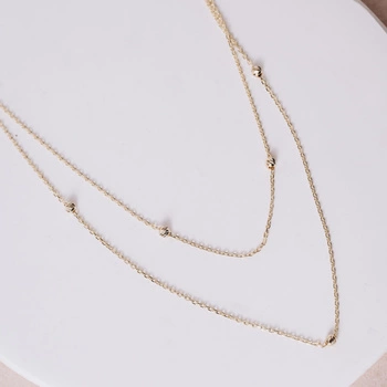 Złoty Naszyjnik Warstwowy 585 „Golden Dots”