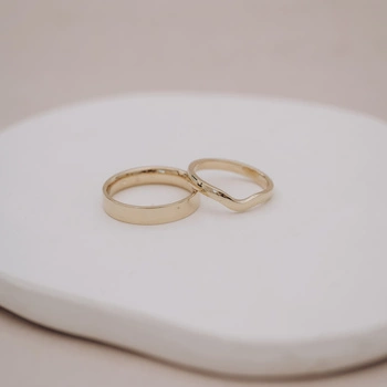 Obrączki ślubne Kontur U + Klasyk - 2,5 mm i 4 mm