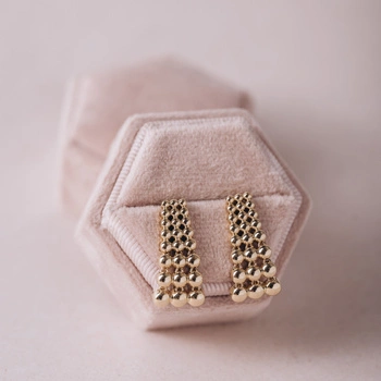 Kolczyki Złote Golden Cascade - 585 - zapięcia sztyft