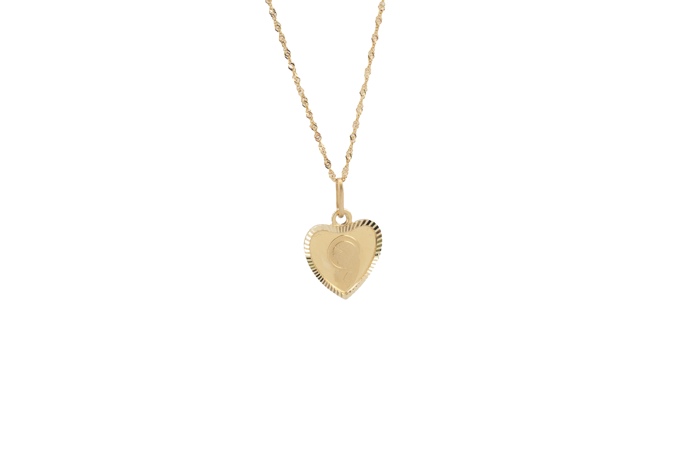 Złoty medalik w kształcie serca